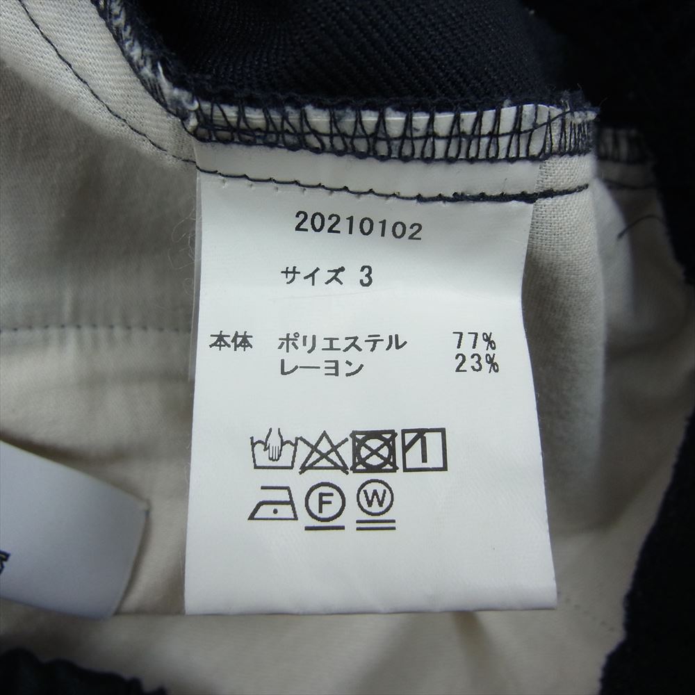 カジャ 20210102 SHIRRING TROUSERS シャーリング トラウザー スラックス パンツ ネイビー系 3【中古】