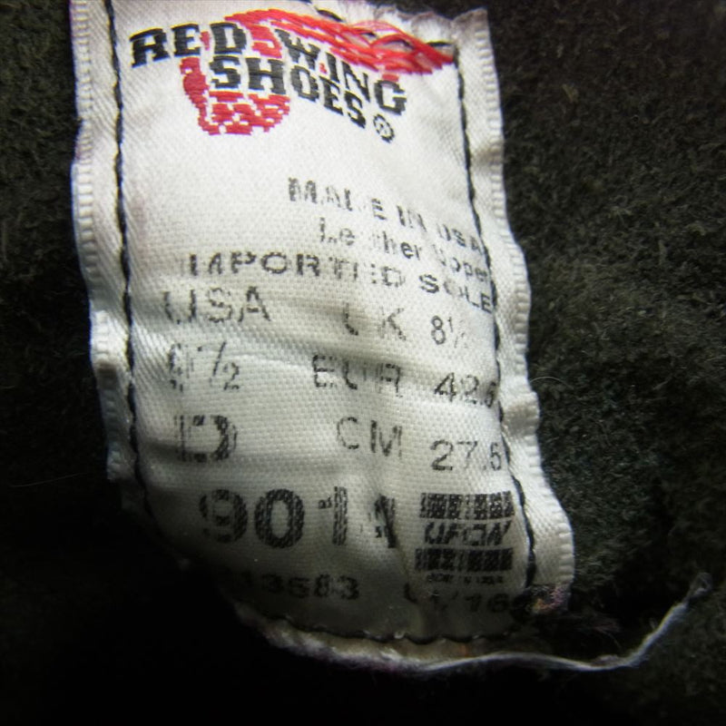 RED WING レッドウィング 9014 BECKMAN ROUND BOOTS ベックマン ラウンド ブーツ ソールカスタム ブラック系 US9.5D/27.5cm【中古】