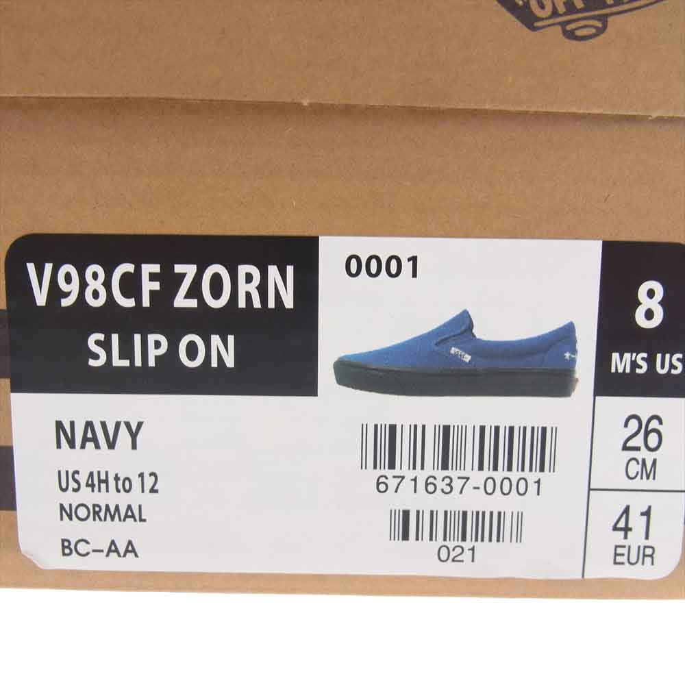 VANS バンズ All My Homies オールマイホーミーズ V98CF ZORN SLIP ON スリッポン ネイビー系 26cm【新古品】【未使用】【中古】