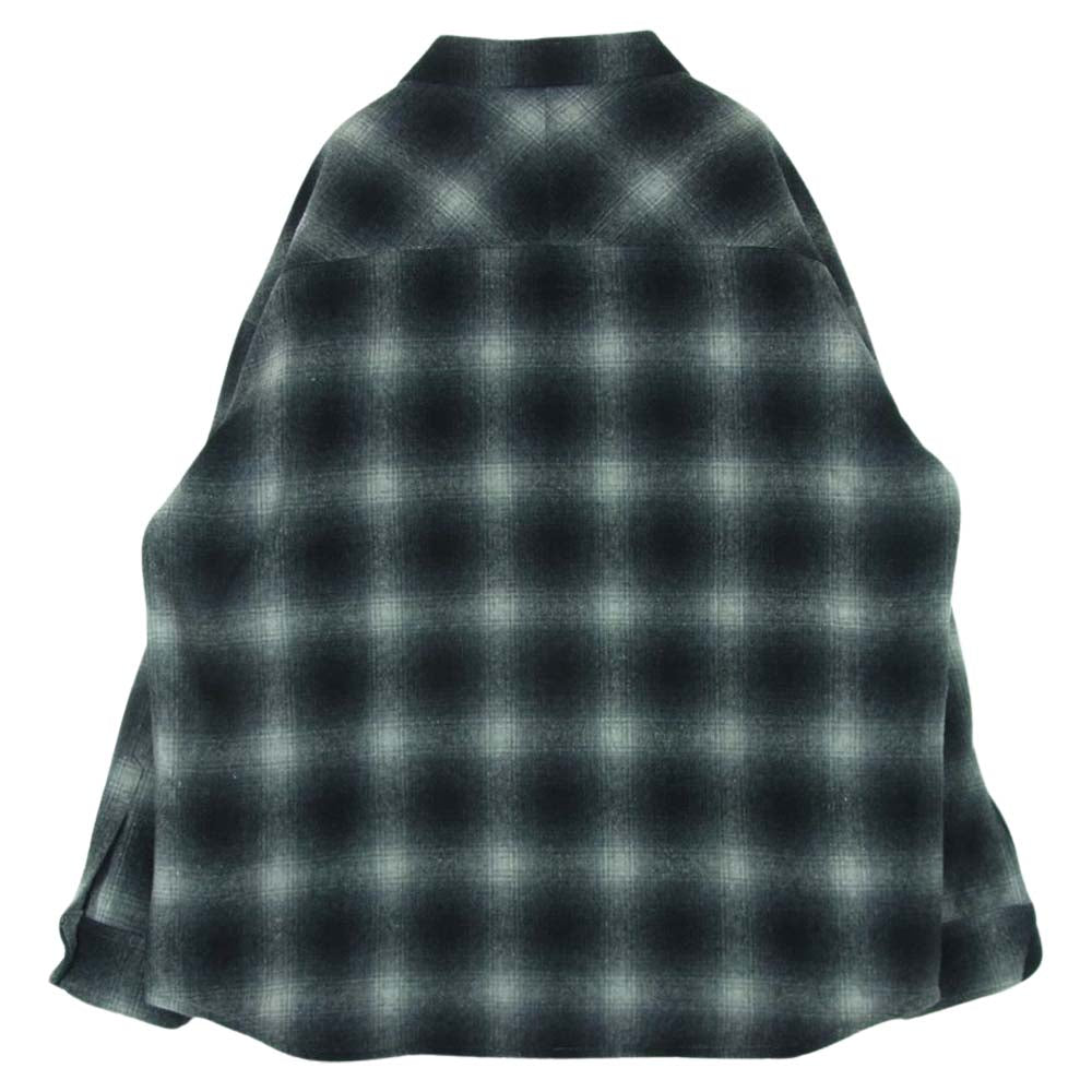 NEIGHBORHOOD ネイバーフッド 20AW 202SINH-SHM02 FADE W-SHIRT LS ウール フランネル フェード 裏地キルティング チェック 中綿 長袖 シャツ ジャケット グレー系 ブラック系 XL【中古】