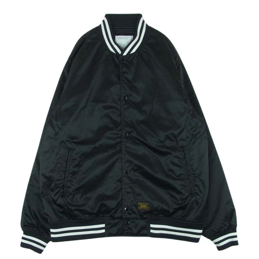 WTAPS ダブルタップス 17AW 172TQDT-JKM03 TEAM JACKET NYLON TWILL ナイロンツイル チーム ジャケット スタジャン ブルゾン ブラック系 4【中古】