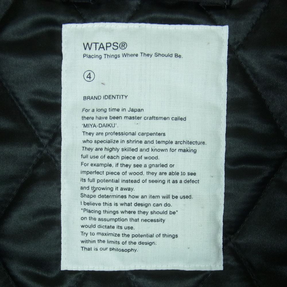 WTAPS ダブルタップス 17AW 172TQDT-JKM03 TEAM JACKET NYLON TWILL ナイロンツイル チーム ジャケット スタジャン ブルゾン ブラック系 4【中古】