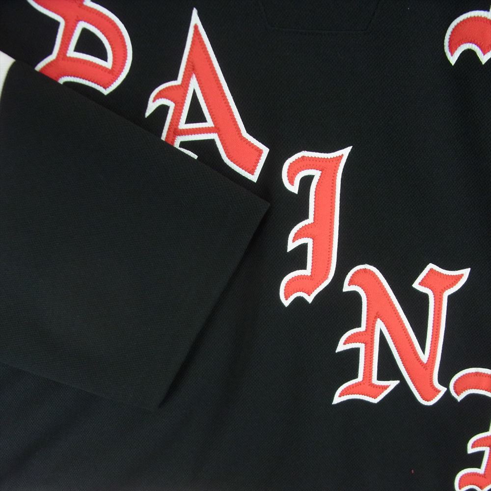 SAINT MICHAEL セントマイケル 23SS GAME SHIRT ロゴ刺繍 プルオーバー ゲームシャツ ブラック系 O/S【美品】【中古】