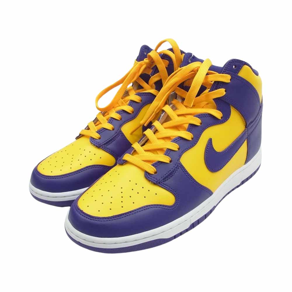 NIKE ナイキ DD1399-500 Dunk High Retro Lakers ダンク ハイ レトロ レイカーズ スニーカー イエロー系 パープル系 30cm【新古品】【未使用】【中古】