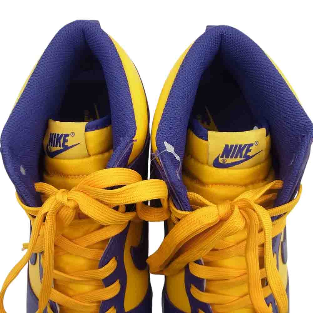 NIKE ナイキ DD1399-500 Dunk High Retro Lakers ダンク ハイ レトロ レイカーズ スニーカー イエロー系 パープル系 30cm【新古品】【未使用】【中古】