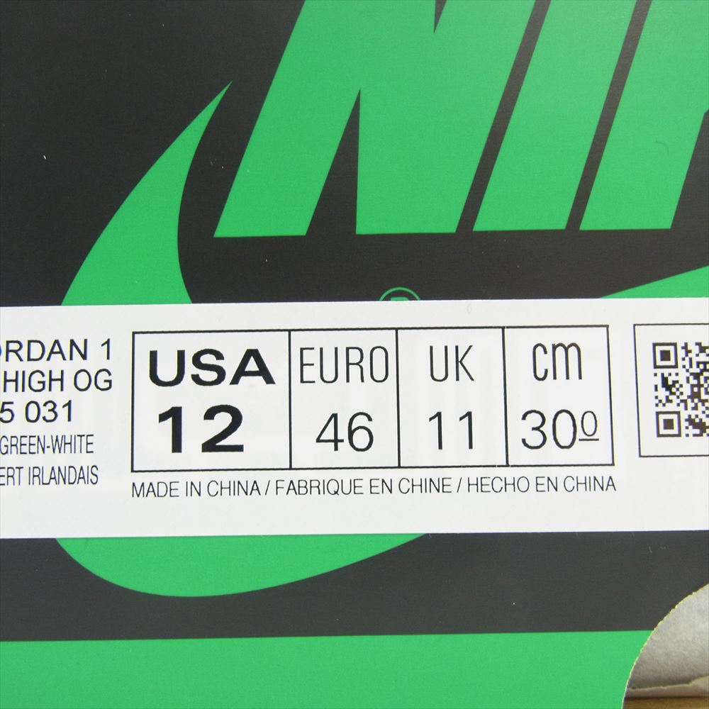 NIKE ナイキ DZ5485-031 Air Jordan 1 Retro High OG Celtics Black and Lucky Green AJ1 エアジョーダン レトロ ハイ セルティックス ブラック アンド ラッキーグリーン スニーカー グリーン系 ホワイト系 30cm【新古品】【未使用】【中古】