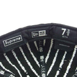 Supreme シュプリーム 19SS NEW ERA ニューエラ Text Stripe BOX LOGO ボックスロゴ テキスト ストライプ キャップ 帽子 ブラック系 58.7cm【中古】