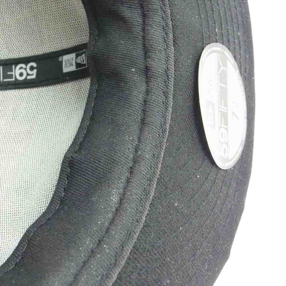Supreme シュプリーム 19SS NEW ERA ニューエラ Text Stripe BOX LOGO ボックスロゴ テキスト ストライプ キャップ 帽子 ブラック系 58.7cm【中古】