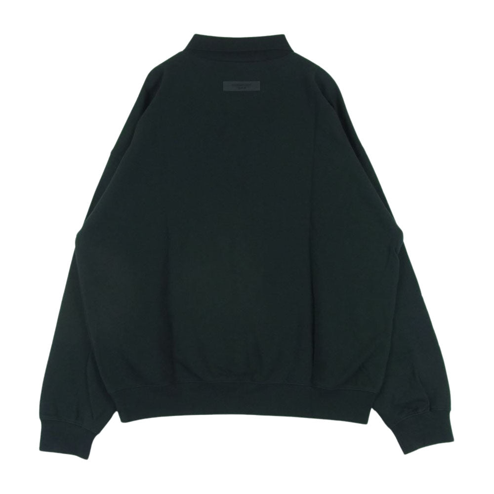 FEAR OF GOD フィアオブゴッド ESSENTIALS LS Polo エッセンシャルズ ロゴ 長袖 ポロ シャツ ブラック系 ダークグレーに近い黒系【中古】