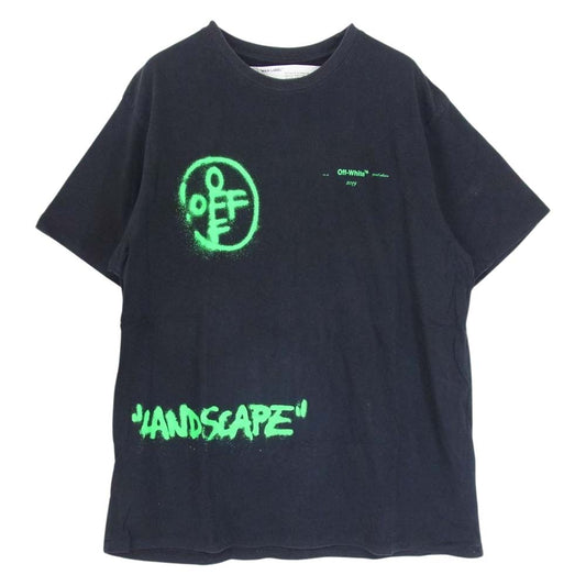 OFF-WHITE オフホワイト OMAA038G19185009 LANDSCAPE プリント Tシャツ 半袖 ブラック系 XS【中古】