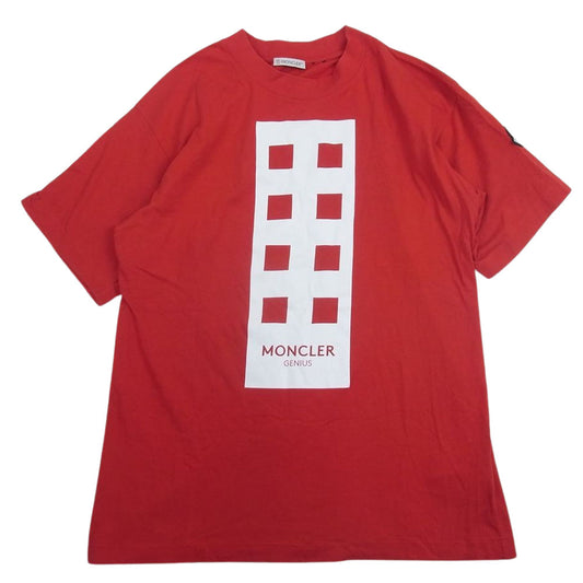 MONCLER モンクレール × PALM ANGELS パームエンジェルス D20968002750 プリント Tシャツ 半袖 レッド系 M【中古】