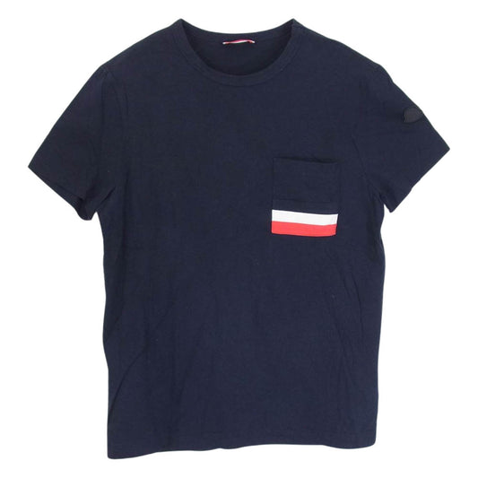 MONCLER モンクレール D10918038600 トリコロール ポケット Ｔシャツ 半袖 ネイビー系 L【中古】
