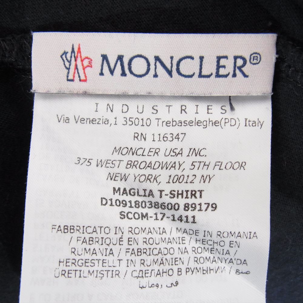 MONCLER モンクレール D10918038600 トリコロール ポケット Ｔシャツ 半袖 ネイビー系 L【中古】