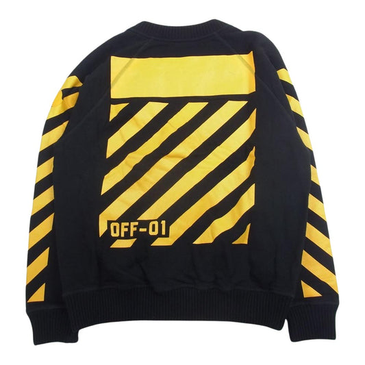 MONCLER モンクレール × OFF WHITE オフホワイト B209H8001050 国内正規品 MAGLIA GIPOCOLLO ナンバリング バックプリント スウェット トレーナー ブラック系 L【中古】