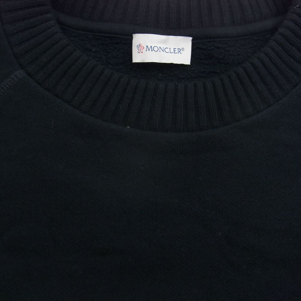 MONCLER モンクレール × OFF WHITE オフホワイト B209H8001050 国内正規品 MAGLIA GIPOCOLLO ナンバリング バックプリント スウェット トレーナー ブラック系 L【中古】