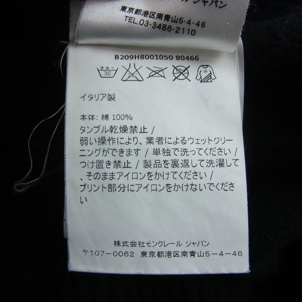 MONCLER モンクレール × OFF WHITE オフホワイト B209H8001050 国内正規品 MAGLIA GIPOCOLLO ナンバリング バックプリント スウェット トレーナー ブラック系 L【中古】