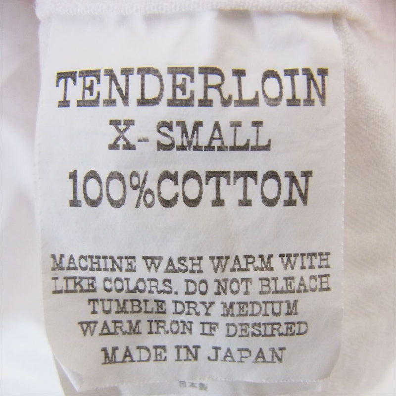 TENDERLOIN テンダーロイン T-G.S SHT HB ワッペン付き ヘリンボーン 長袖 シャツ ホワイト系 XS【中古】