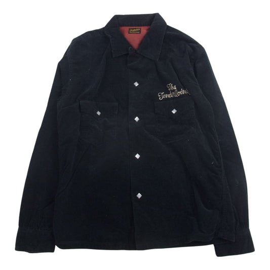 TENDERLOIN テンダーロイン T-CORDUROY SHT S ロゴ 刺繍 コーデュロイ 長袖 シャツ ブラック系 S【中古】