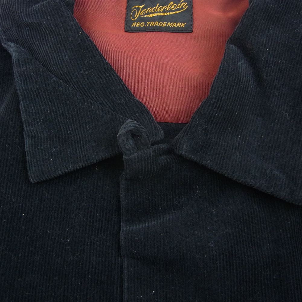TENDERLOIN テンダーロイン T-CORDUROY SHT S ロゴ 刺繍 コーデュロイ 長袖 シャツ ブラック系 S【中古】