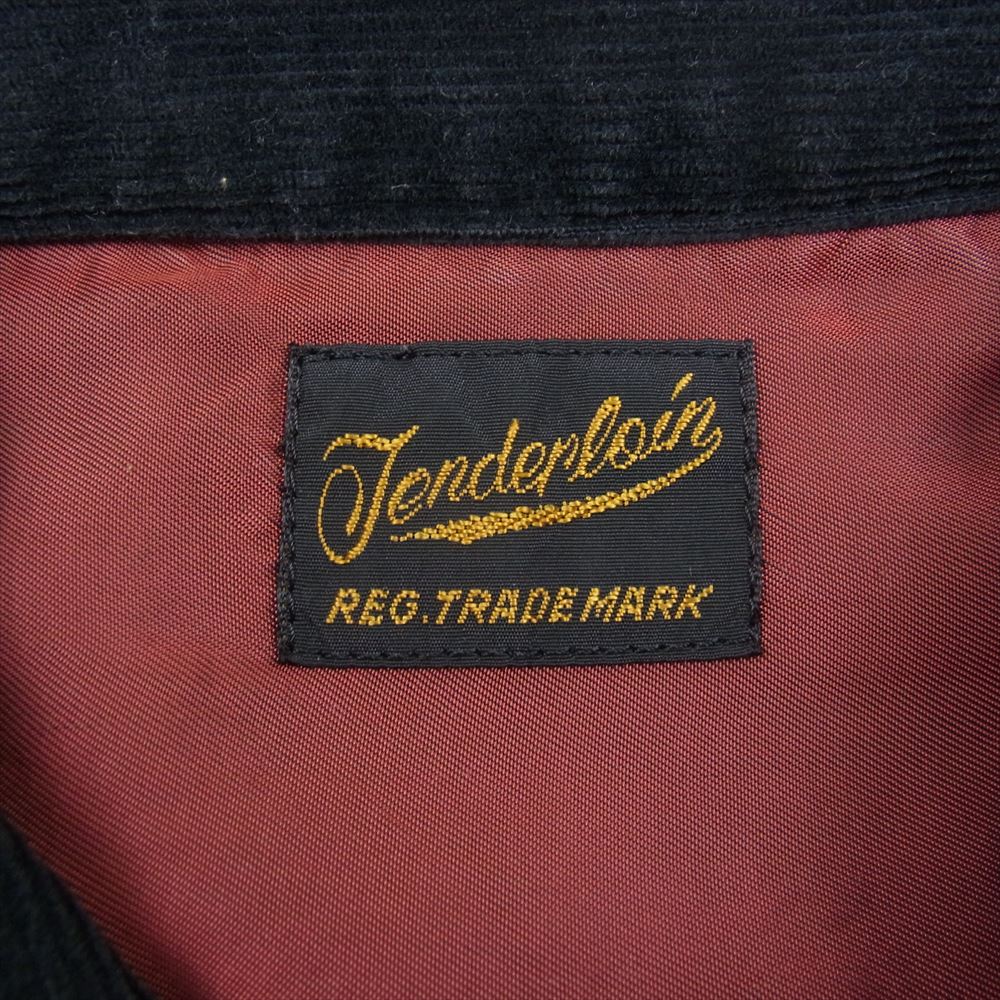 TENDERLOIN テンダーロイン T-CORDUROY SHT S ロゴ 刺繍 コーデュロイ 長袖 シャツ ブラック系 S【中古】