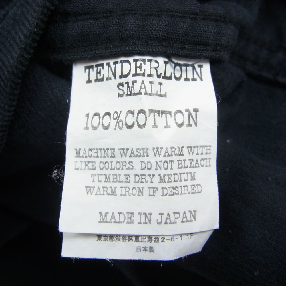 TENDERLOIN テンダーロイン T-CORDUROY SHT S ロゴ 刺繍 コーデュロイ 長袖 シャツ ブラック系 S【中古】