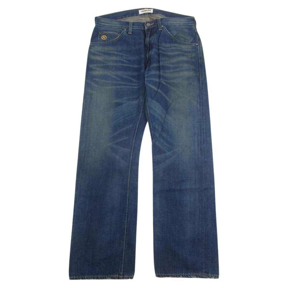 A BATHING APE アベイシングエイプ チャンピオン バック刺繍 デニム パンツ インディゴブルー系 M【中古】