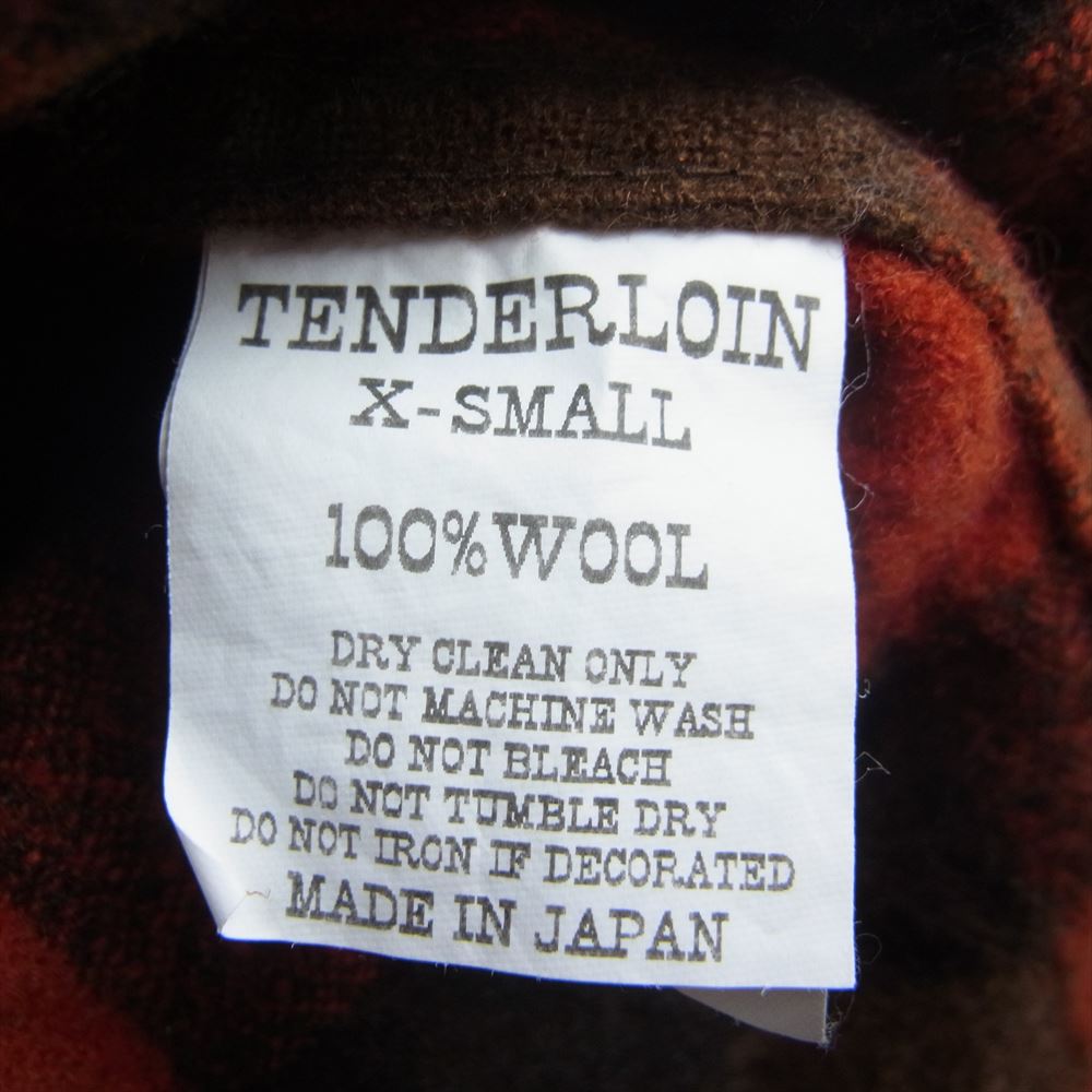 TENDERLOIN テンダーロイン T-WOOL SHT P ウール チェック シャツ レッド系 XS【中古】