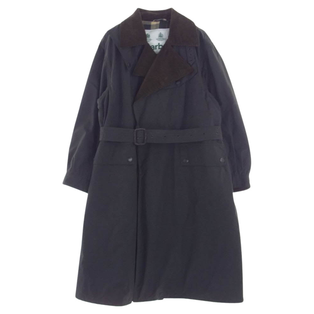 Barbour バブアー 1902200 DESPATCH RIDERS WAX オイルド ワックス 襟コーデュロイ トレンチコート グリーン系 ダークグリーン系 36【中古】