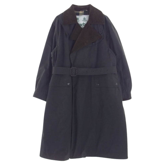 Barbour バブアー 1902200 DESPATCH RIDERS WAX オイルド ワックス 襟コーデュロイ トレンチコート グリーン系 ダークグリーン系 36【中古】