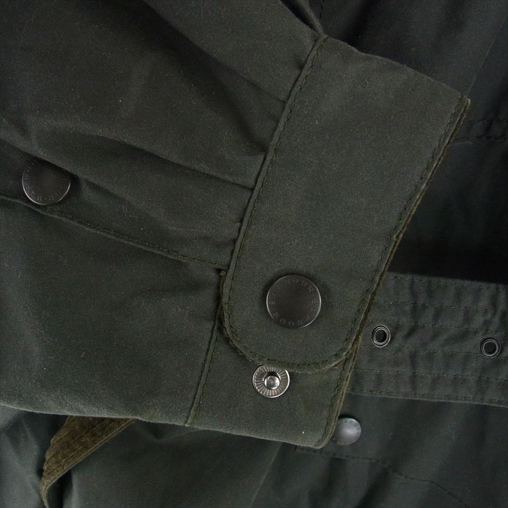 Barbour バブアー 1902200 DESPATCH RIDERS WAX オイルド ワックス 襟コーデュロイ トレンチコート グリーン系 ダークグリーン系 36【中古】