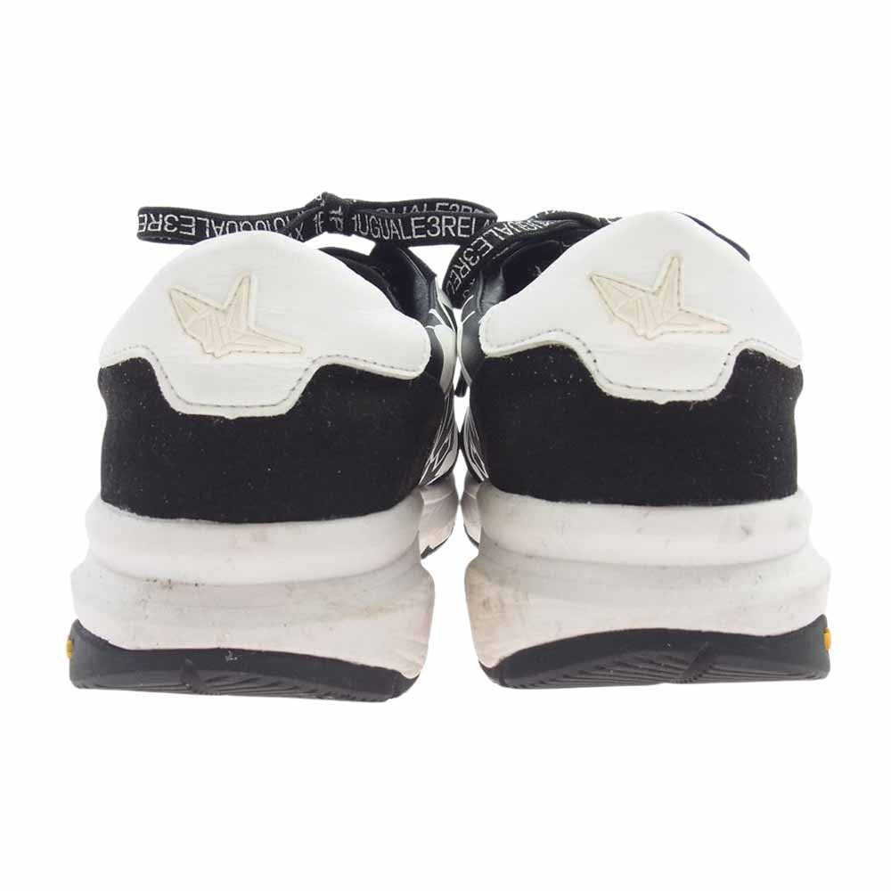 1piu1uguale3 ウノピュウノウグァーレトレ RELAX リラックス USX-21015 DIAGONAL LOGO VIBRAM SOLE SNEAKER ダイアゴナルロゴ スニーカー ブラック系 26cm【中古】