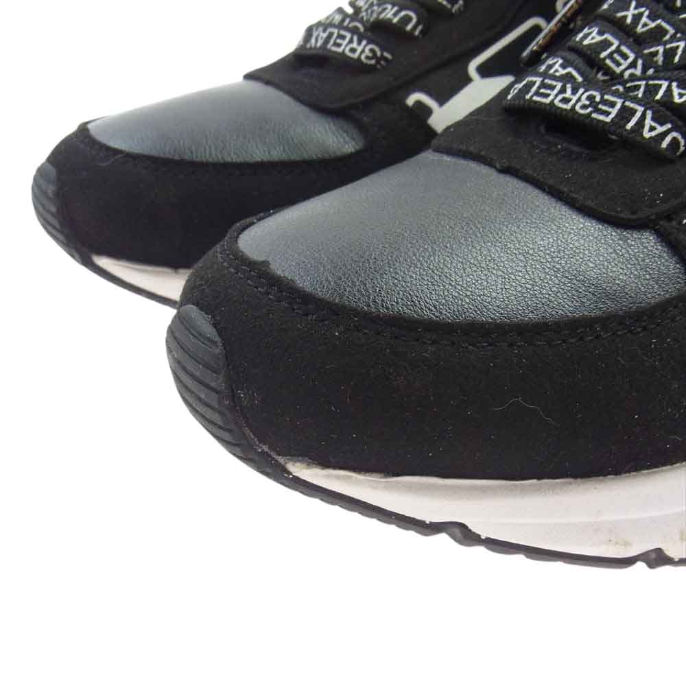 1piu1uguale3 ウノピュウノウグァーレトレ RELAX リラックス USX-21015 DIAGONAL LOGO VIBRAM SOLE SNEAKER ダイアゴナルロゴ スニーカー ブラック系 26cm【中古】