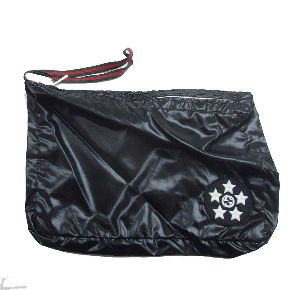 GUCCI グッチ 210109 Z4063 イタリア製  リブ シェリーライン ナイロン ジャケット 収納袋付 ブラック系 52【中古】