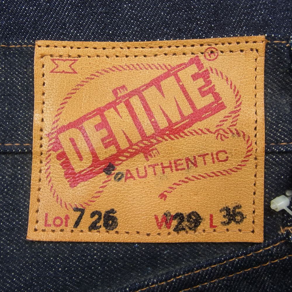 Denime ドゥニーム Lot726 ボタンフライ ストレート デニム パンツ インディゴブルー系 W29【極上美品】【中古】