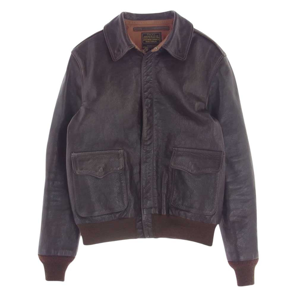 レインボーカントリー Type A-2 ROUGH WEAR CLOTHING ラフウェア 実名復刻 フライト ジャケット ブラウン系 38【中古】