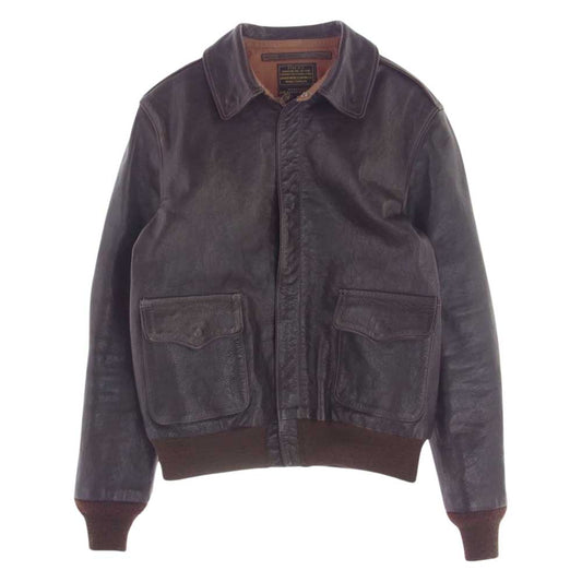 レインボーカントリー Type A-2 ROUGH WEAR CLOTHING ラフウェア 実名復刻 フライト ジャケット ブラウン系 38【中古】