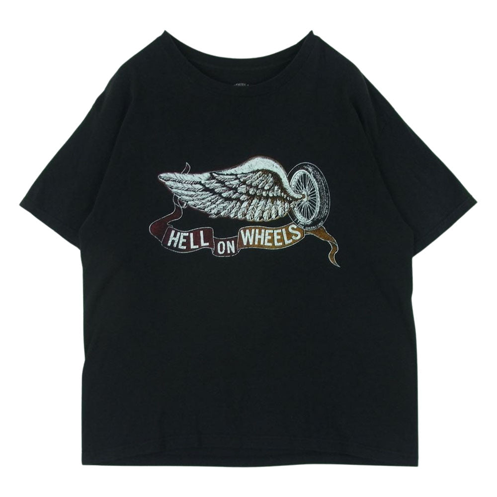 TENDERLOIN テンダーロイン HELL ON WHEELS ロゴ プリント バック プリント 半袖 Tシャツ ブラック系 L【中古】