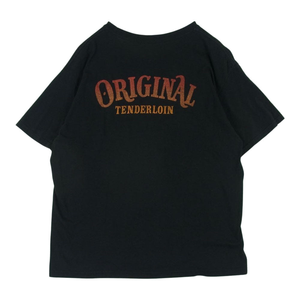 TENDERLOIN テンダーロイン HELL ON WHEELS ロゴ プリント バック プリント 半袖 Tシャツ ブラック系 L【中古】