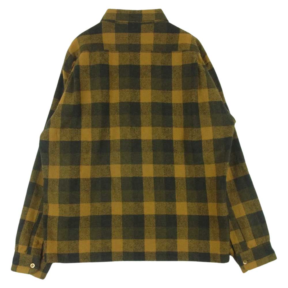 TENDERLOIN テンダーロイン T-WOOL SHT ウール チェック オープン 長袖 シャツ 日本製 イエロー系 L【中古】