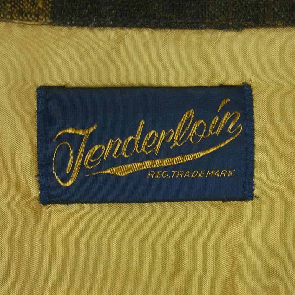 TENDERLOIN テンダーロイン T-WOOL SHT ウール チェック オープン 長袖 シャツ 日本製 イエロー系 L【中古】