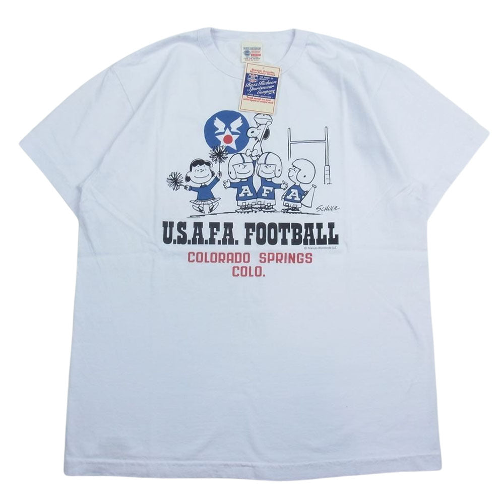 Buzz Rickson's バズリクソンズ BR79136 × PEANUTS FLYERS ピーナッツ SNOOPY スヌーピー S/S TEE  半袖 Tシャツ ホワイト系 L【新古品】【未使用】【中古】