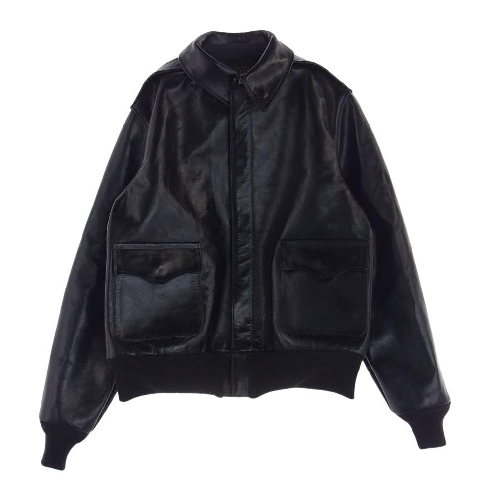 Buzz Rickson's バズリクソンズ BR80596 WILLIAM GIBSON COLLECTION ウイリアム ギブソン A-2 レザー フライト ジャケット ブラック系 42【美品】【中古】