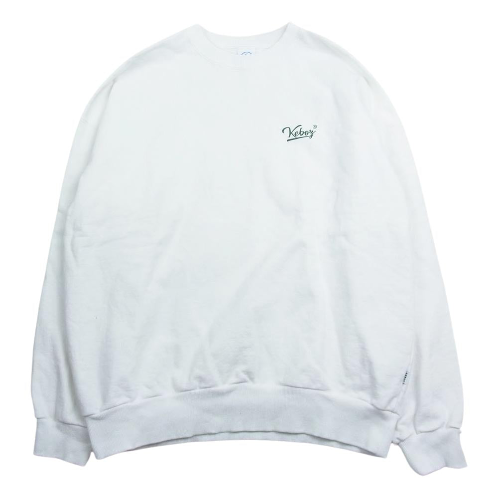 ケボズ フロント バック プリント クルーネック スウェット ホワイト系 M【中古】