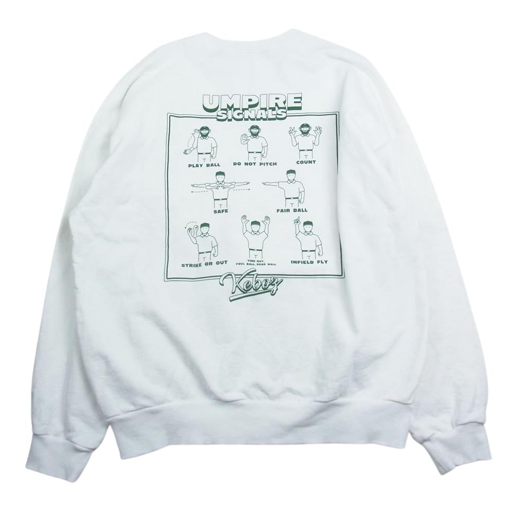 ケボズ フロント バック プリント クルーネック スウェット ホワイト系 M【中古】