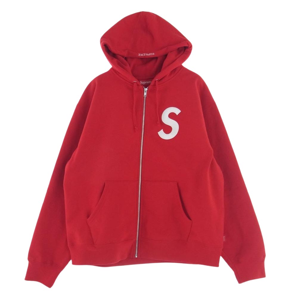 Supreme シュプリーム 23AW S Logo Zip Up Hooded Sweatshirt Sロゴ ジップ フーデッド スウェットシャツ パーカー レッド系 M【中古】