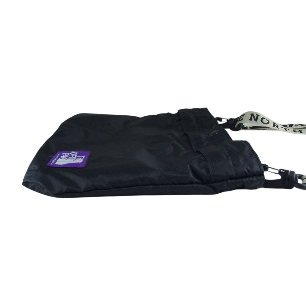 THE NORTH FACE ノースフェイス NN7917N  PURPLE LABEL パープルレーベル Lightweight Logo tape Shoulder Bag ライトウエイト ロゴテープ ショルダーバッグ サコッシュ ブラック系【中古】