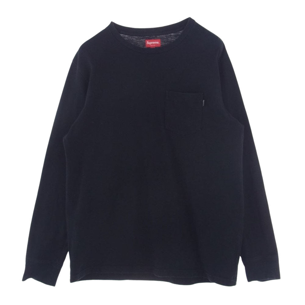 Supreme シュプリーム L/S Pocket Tee 長袖 ポケット Tシャツ カットソー ブラック系 L【中古】
