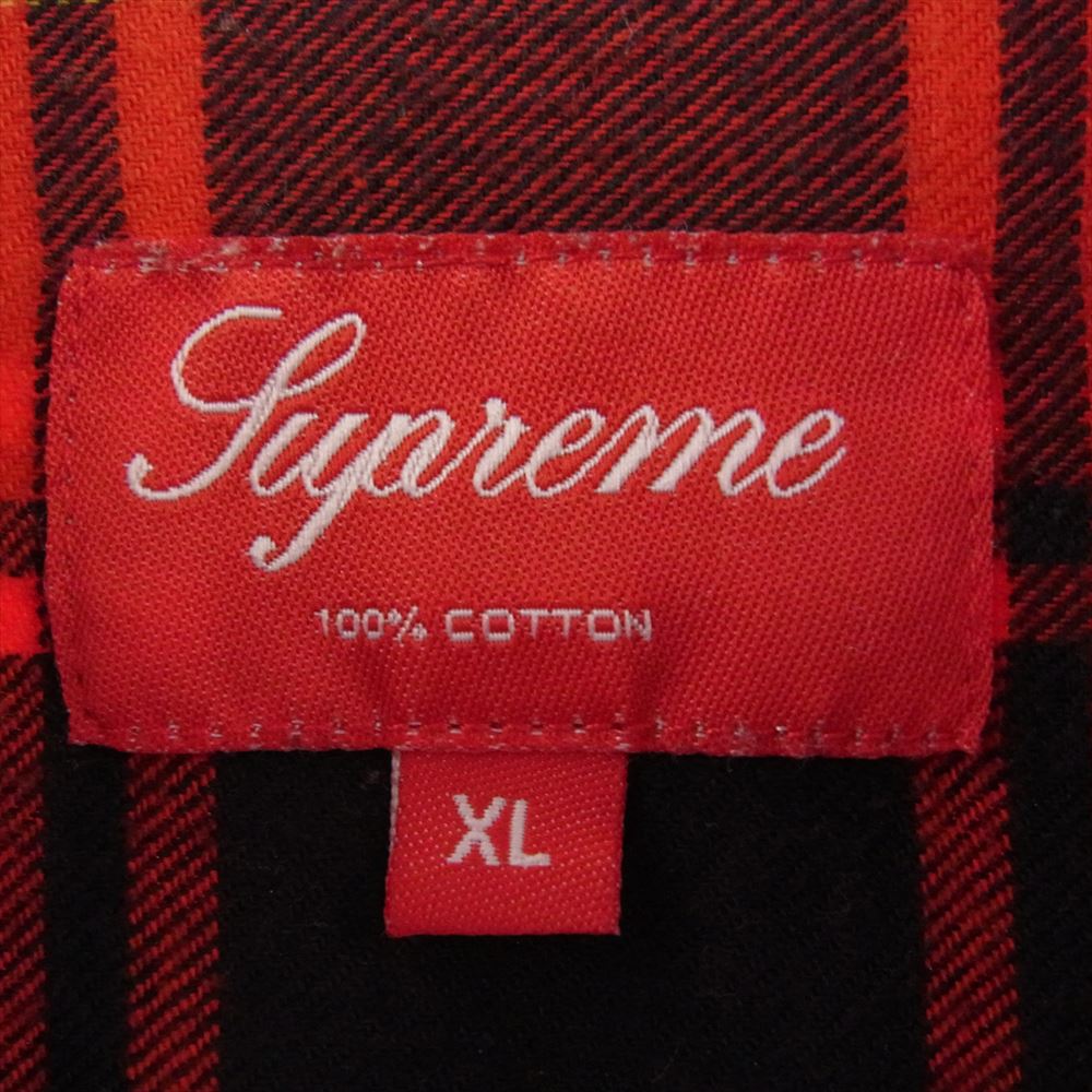 Supreme シュプリーム 18AW Tartan L/S Flannel Shirt タータン チェック ネル BD シャツ レッド系 XL【中古】