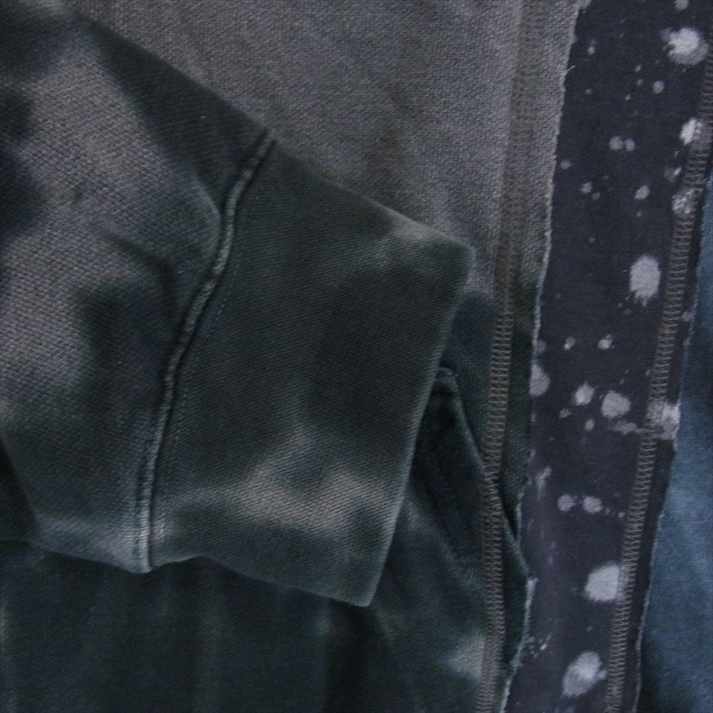リビルドバイニードルズ 22AW LQ315 5 Cuts Hoody - B&W Mishmash 解体再構築 タイダイ リメイク パーカー フーディー グレー系 XL【中古】