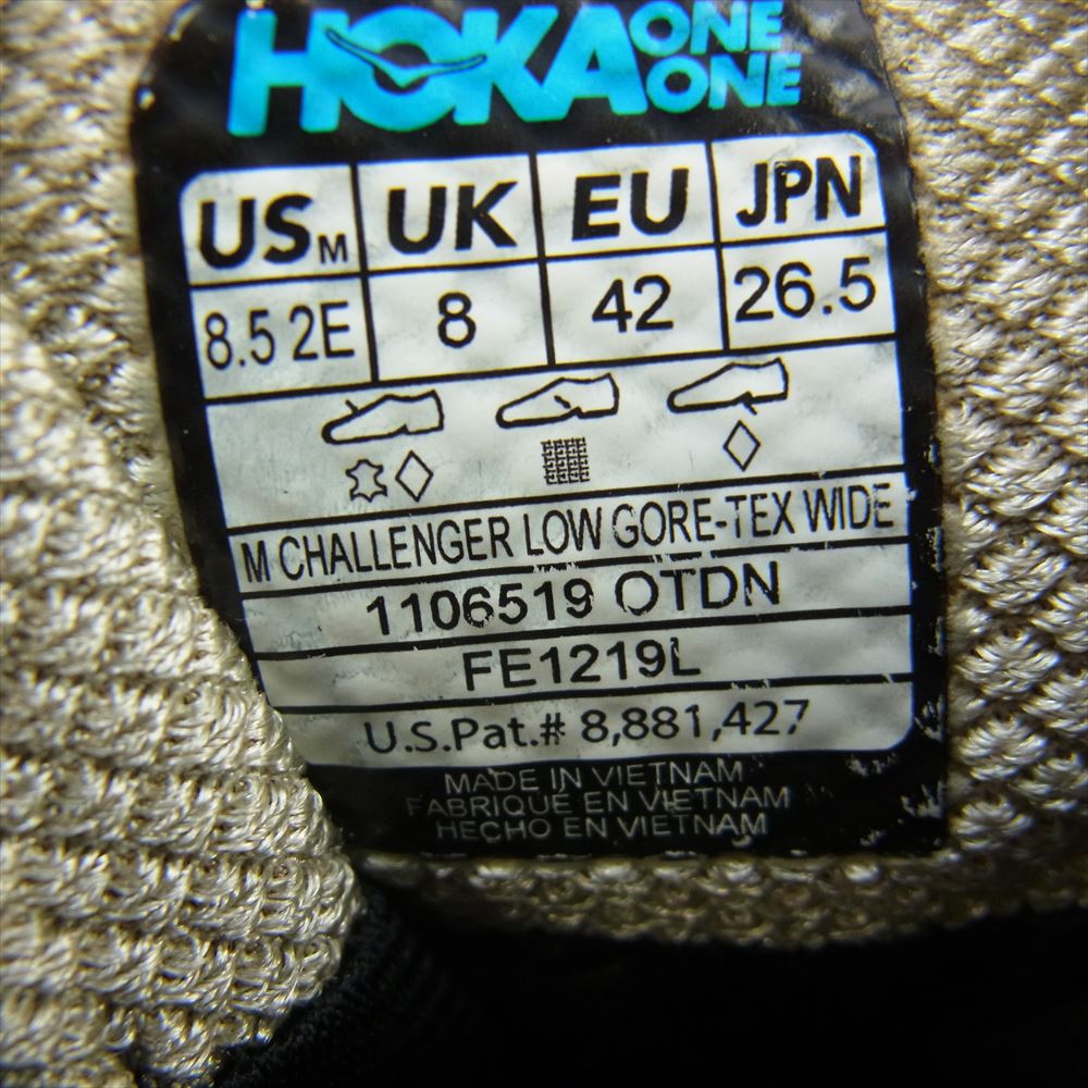 HOKA ONE ONE ホカ オネオネ 1106519 OTDN CHALLENGER チャレンジャー ロー GTX GORE-TEX ゴアテックス ローカット スニーカー ベージュ系 26.5cm【中古】